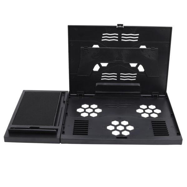 "Adjustable laptop stand for desk with built-in cooling pad Portable laptop cooling pad with fan for overheating laptop Notebook cooler pad with dual fan setup for better airflow Ergonomic laptop riser and cooling pad for home office Cooling pad for laptop with USB-powered silent fans Laptop holder for desk with stand and cooler pad combo Desk stand laptop setup with adjustable cooling base Best laptop cooling pad for gaming and work performance Laptop fan stand with anti-slip design and USB cooling Sleek laptop cooling base for notebooks and ultrabooks"