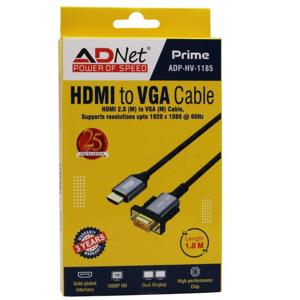 HDMI to VGA Adapter, Audio & Video Cable-ADNet Computronics India Pvt Ltd-AdNetDelhi