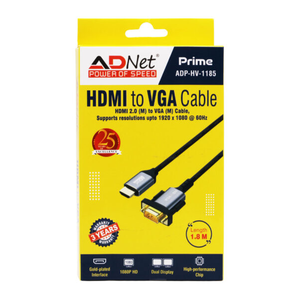 PRIME HDMI TO FULL HD VGA CABLE, LENGTH-1.8M ADP-HV-1185