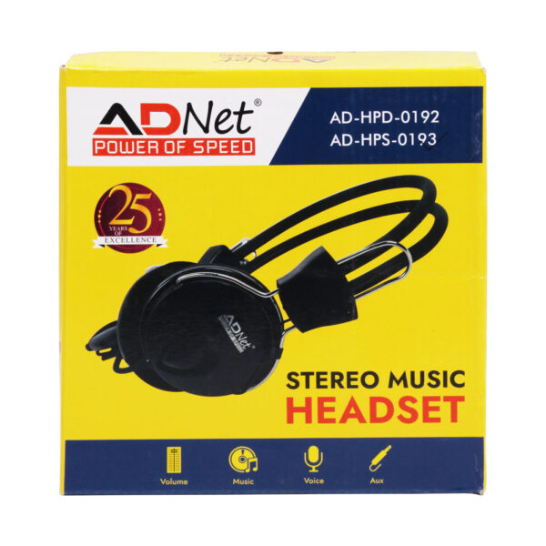 Headphone with Mic , Dual Audio Port  AD-HPD-192