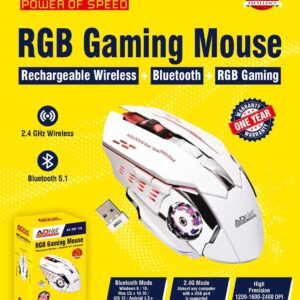 RGB GAMING MOUSE WIRELESS WITH BLUETOOTH WHITE AD-UM-148