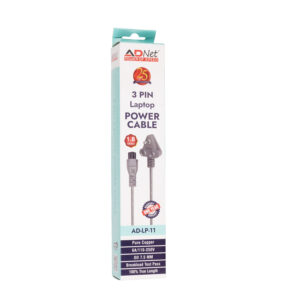 Laptop Power Cable, 3 Pin Type Connector, 1.8M Box Pack (Grey) AD-LP-11