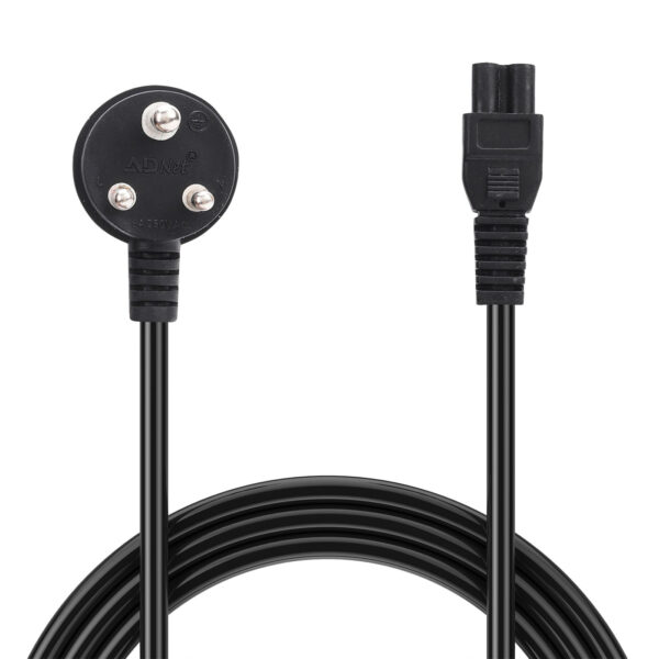 Laptop Power Cable, 3 Pin Type Connector, 1.5M Box Pack (Black) - Image 2