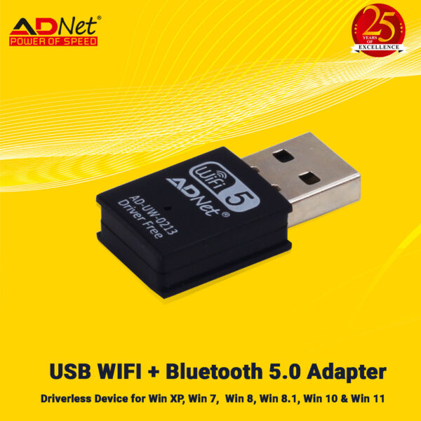 2 in 1 USB Bluetooth WiFi Adapter 600mbps 2.4/5Ghz, Driver free  AD-UBW-213 - Image 5