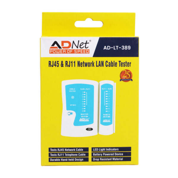 RJ45-RJ11 NETWORK CABLE TESTER AD-LT-389 - Image 2