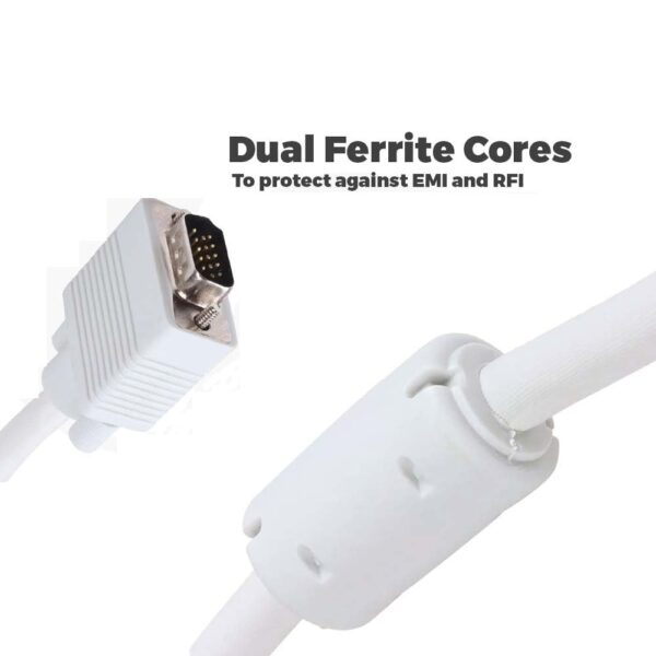 VGA CABLE 10 METER (15 PIN (M-M), 3+4  CONFIG., WHITE ) AD-VW-54 - Image 5