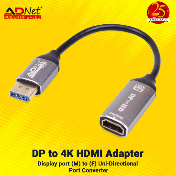 PRIME DP (M) TO HDMI (F) 4K ADAPTOR, LENGTH 15CM -ADP-DH-1133 - Image 4
