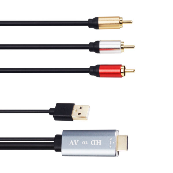 HDMI TO AV 3 RCA  COMPOSITE VIDEO AUDIO 1.8 M CONVERTER CABLE  ADP-UH-1186 - Image 4