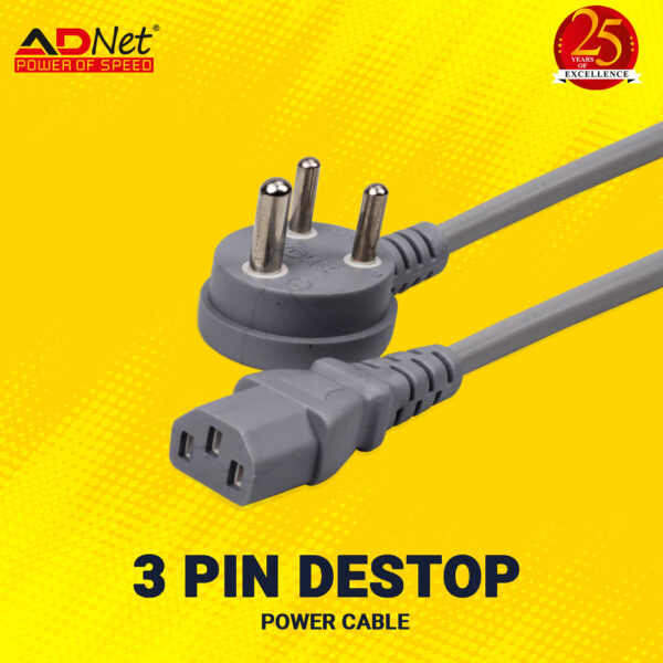 DESKTOP 3PIN POWER CORD 20m (POLYPACK ) AD-DP-08