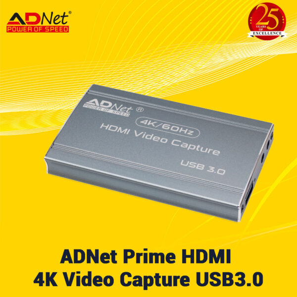CAPTURE CARD 4K HDMI AUDIO VIDEO CAPTURE CARD USB 3.0 4K 60 HZ ADP-VC-1121 | ADNET - Image 2