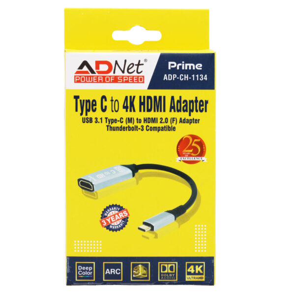TYPE C TO 4K HDMI (15CM) ADAPTER ADP-CH-1134 - Image 2