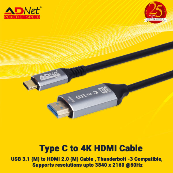 TYPE C TO 4K HDMI (1.8M) ADAPTER ADP-CH-1187 - Image 3