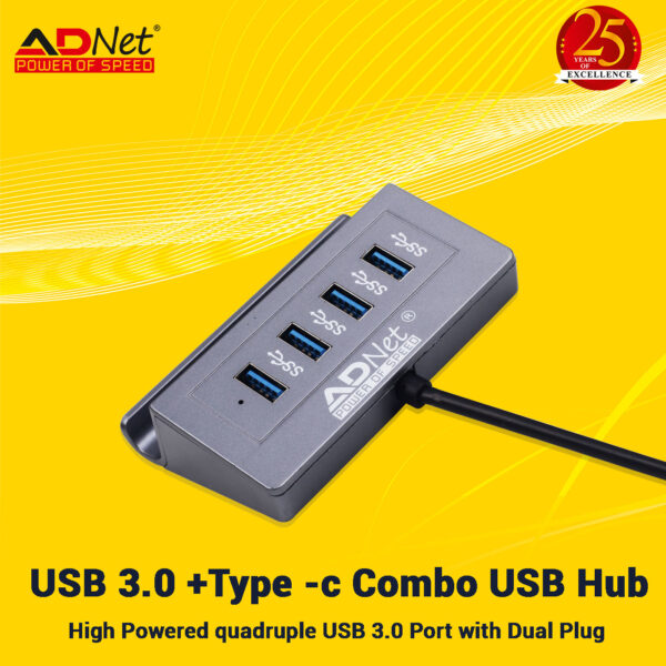USB-C to USB Hub 4-Port USB Hub | Combo Input