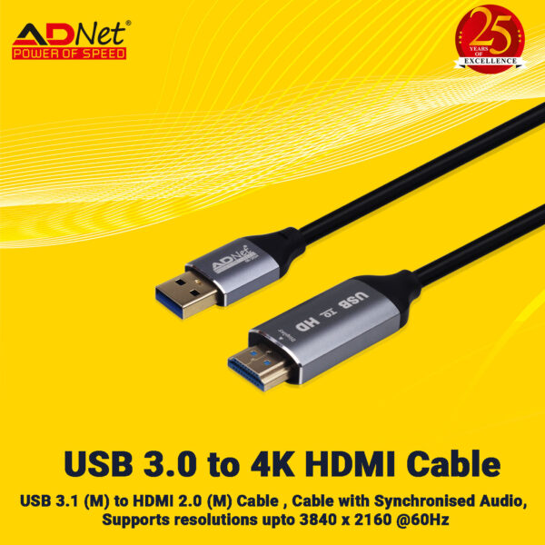USB (M) TO 4K HDMI (F)1.8M  ADAPTER ADP-UH-1188 - Image 3