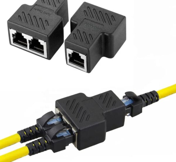 RJ45 Ethernet Splitter 1 In 2 Out – Passive Network Cable Adapter