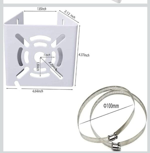 Pole Mount Camera clamp Bracket With 2 nos 100mm SS Loops for CCTV Security Camera Indoor and Outdoor  Universal Compatible - Image 2