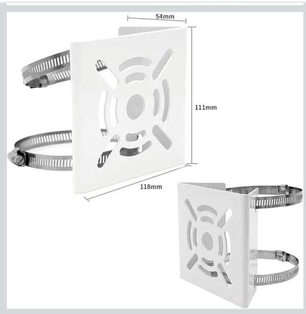Pole Mount Camera Clamp Bracket with 2 nos 200mm ss Loops for CCTV Security Camera Indoor and Outdoor  Universal Compatible - Image 3