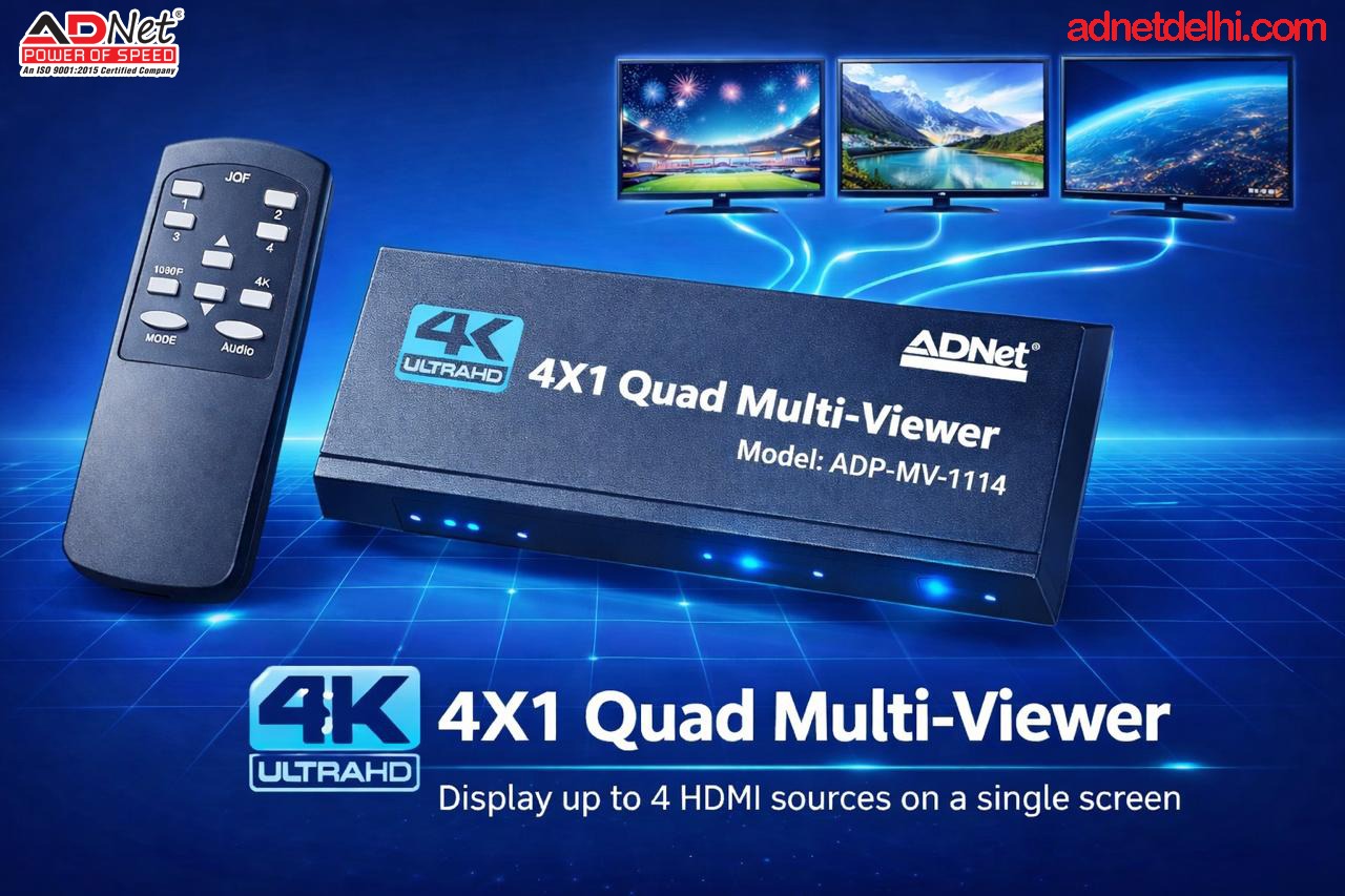 4-PORT MUILTI-VIEWER HDMI QUAD 4 in1 60Hz (ADP-MV-1114)
