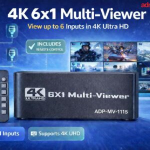 6-PORT MUILTI-VIEWER HDMI QUAD  6 in1 60Hz (ADP-MV-1115)