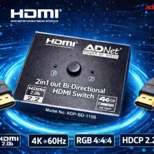 HDMI 2 PORT BI-DIRECTIONAL SWITCH  2 IN 1 OUT 4K Media Streaming Device(ADP-BD-1108)