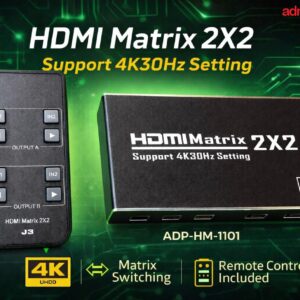 HDMI MATRIX SWITCH 2 IN 2 OUT 4K 60 Hz (ADP-HM-1101)
