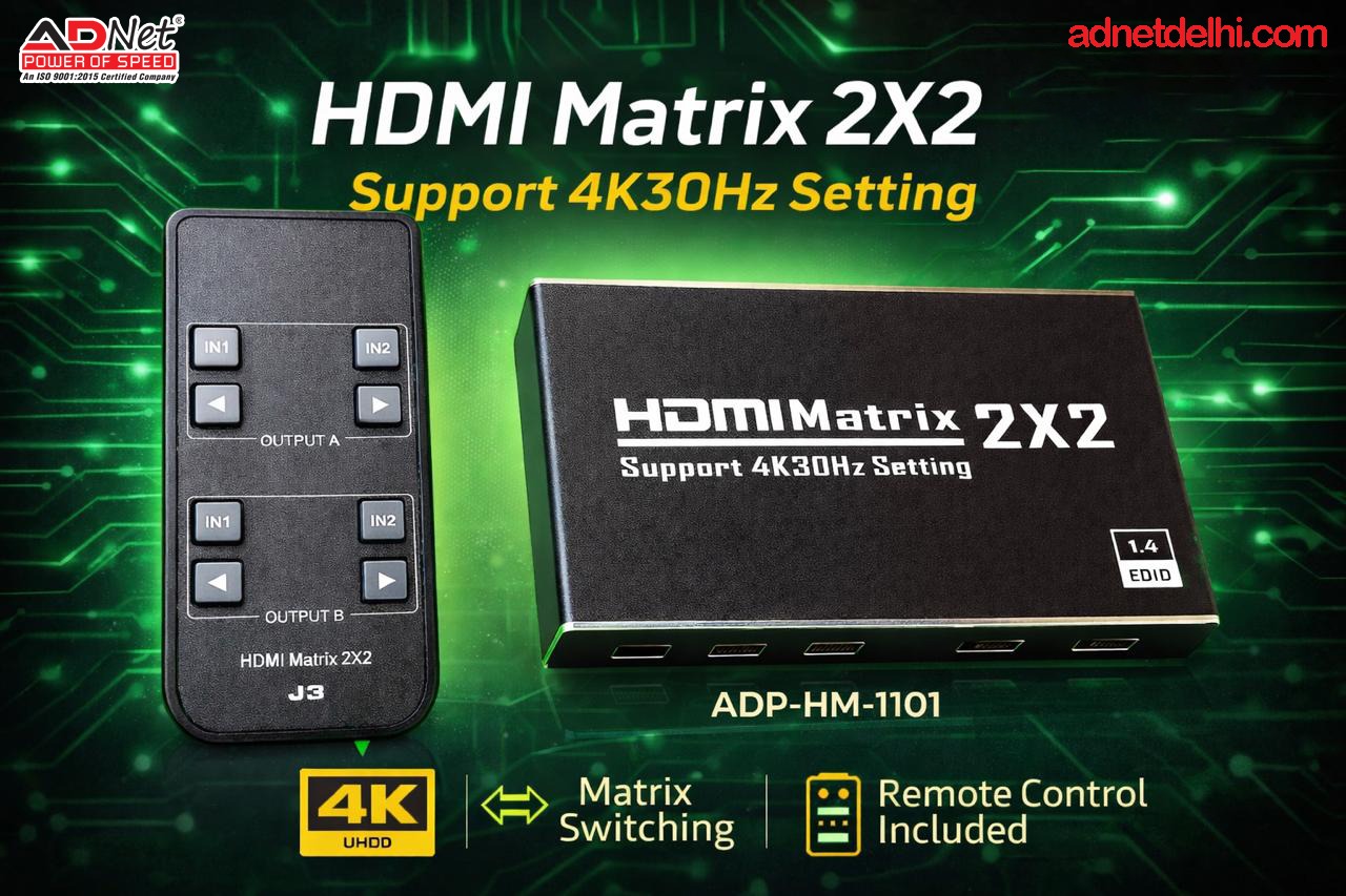 HDMI MATRIX SWITCH 2 IN 2 OUT 4K 60 Hz (ADP-HM-1101)