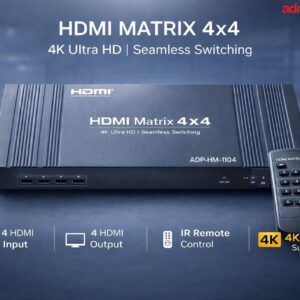 HDMI MATRIX SWITCH 4 IN 4 OUT 4K 60 Hz (ADP-HM-1104)