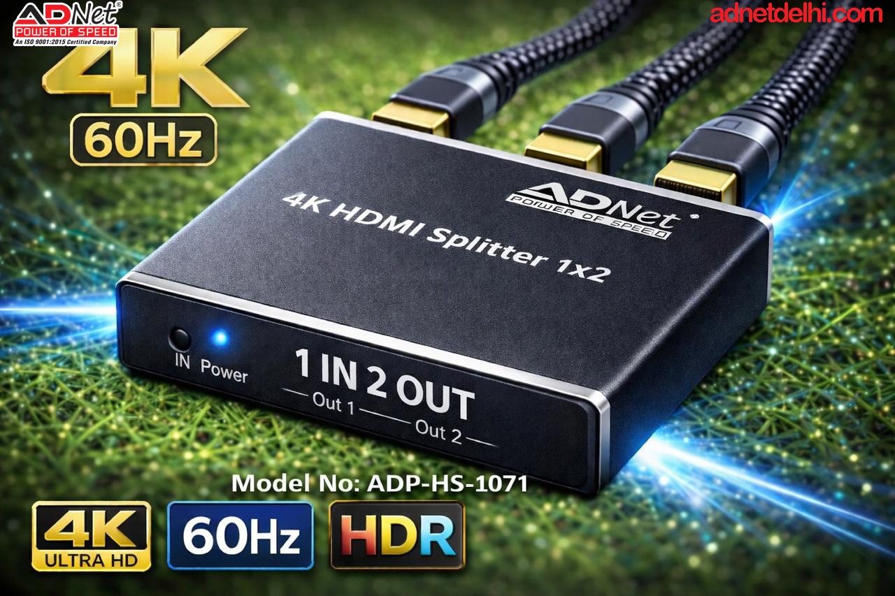 2 PORT HDMI SPLITTER 1 IN 2 OUT ,4K 2K 60 Hz (ADP-HS-1071)