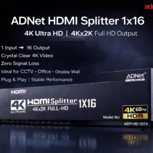 16 PORT HDMI SPLITTER 1 IN 16 OUT ,4K 2K 60 Hz (ADP-HS-1074)