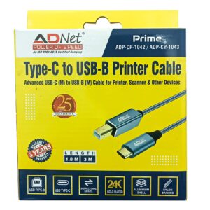 ADNet USB Type C TO USB B Printer Cable 1.8 m ADP-CP-1042