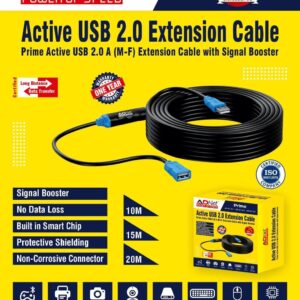 USB 2.0 Active Extension Cable 10 m USB Male to Female ADP-AE-1015
