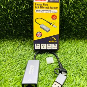 ADNet USB 3.0 +USB C Dual Plug  to LAN 10/100 Ethernet Lan Adapter ADP-CL-1281