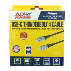 ADNet Type C TO Type C Display Cable 3 M THUNDERBOLT 8 K @ 60 HZ ADP- CT-1032