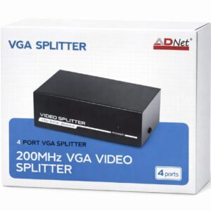 ADNet 4 Port VGA Splitter 200MHz 1in 4 out AD-VS-464