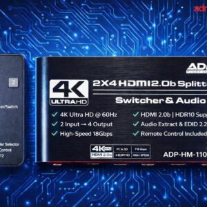 ADNet 2x 4 HDMI 4 k Matrix Switch 60Hz 2 in 4 out Matrix Switch Splitter Converter With Audio ADP-HM-1102